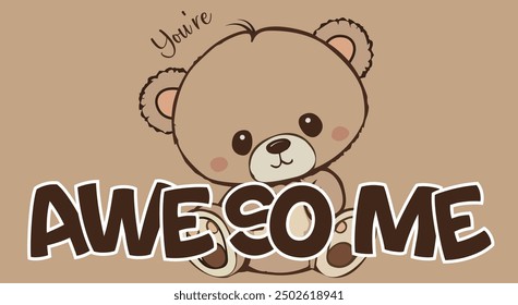 you are so awe so me vector character bear wishes