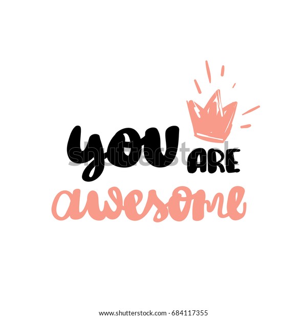 You Awesome Calligraphy Handwritten On Background Stock Vector (royalty 