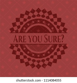  Are you Sure? badge with red background