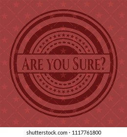 Are you Sure? badge with red background