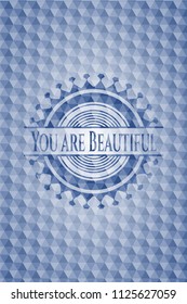 You are Beautiful blue hexagon emblem.