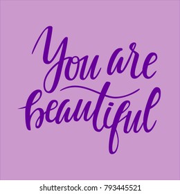 You Beautiful Hand Lettering Drawing On Stock Vector (Royalty Free ...