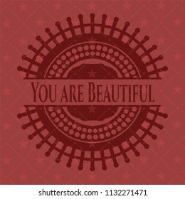 You are Beautiful red emblem