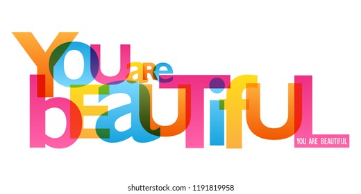 YOU ARE BEAUTIFUL typography poster