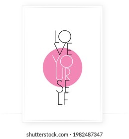 You are beautiful, vector. Positive thought, affirmation. Motivational, inspirational life quotes. Minimalist poster design in frame. Modern wall art, artwork. Wording design, lettering