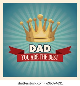 you are the best dad greeting card with gold crown design