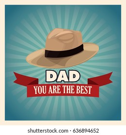 you are the best dad greeting card with hat decoration