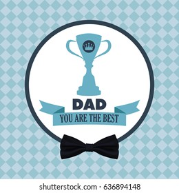 you are the best dad greeting festive card with trophy celebration