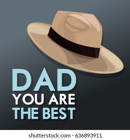 you are the best dad invitation card hat decor dark background design