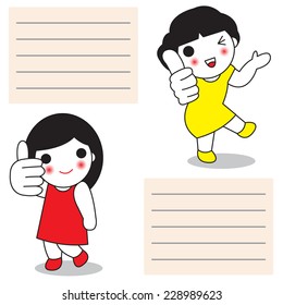 You are the Best paper note illustration set