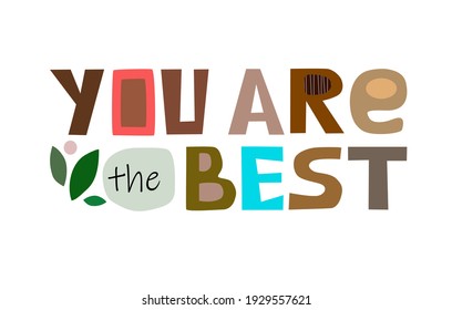 You Best Quote Affirmation Inspiring Words Stock Vector (Royalty Free ...