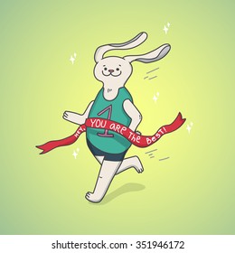 You are the best - running bunny doodle