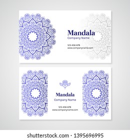 You can change text with your company with mandala business card.