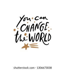 You can change the world text. Tempting cute typography lettering postcard or poster. Vector illustration