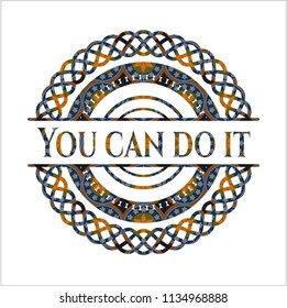 You can do it arabesque emblem background. arabic decoration.