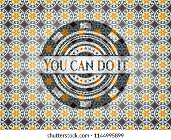 You can do it arabesque emblem background. arabic decoration.