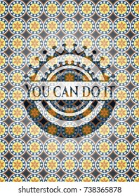 You can do it arabic style badge. Arabesque decoration.