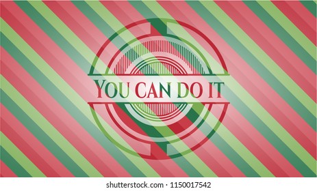 You can do it christmas colors style emblem.