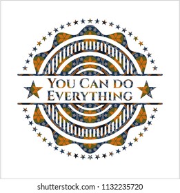 You Can do Everything arabesque style badge. arabic decoration.