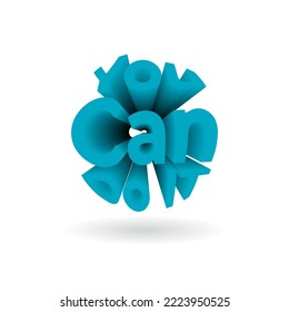 You can do it font. 3D font