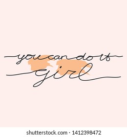 You Can Do Girl Quote Tshirt Stock Vector (Royalty Free) 1412398472 ...