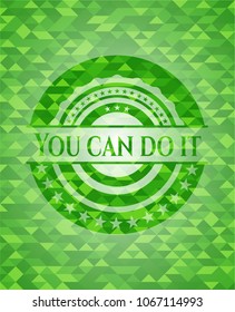 You can do it green emblem with mosaic background