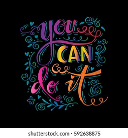 You can do it inscription. Greeting card with calligraphy.