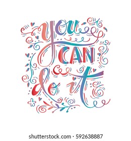 You can do it inscription. Greeting card with calligraphy.