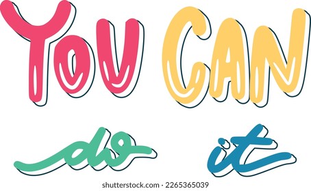 You Can Do It. Motivation Lettering Sticker 