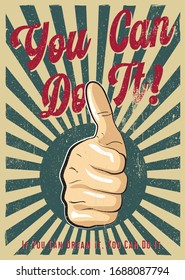 "you can do it" vector retro style poster