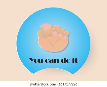 You can do it,inspiration word with index finger pointing at you,vector illustration paper art style.