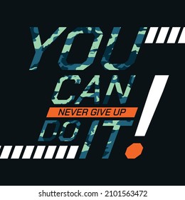You can do it lettering hands typography graphic design in vector illustration