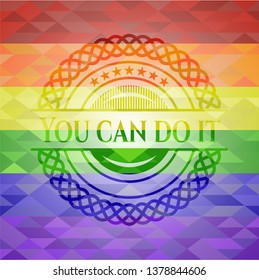 You can do it on mosaic background with the colors of the LGBT flag