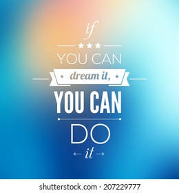 You can do it Quote Typographical Poster, Vector Design. Motivational Quote for Inspirational Art.