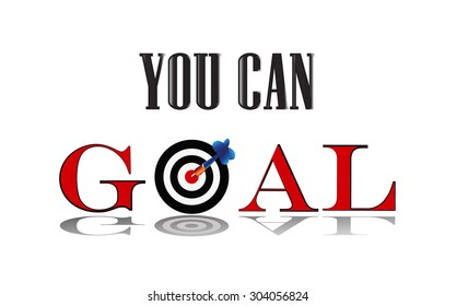you can goal red text on white background, you can concept, you can goal vector, illustration, you can goal icon