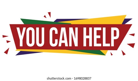 You can help banner design on white background, vector illustration