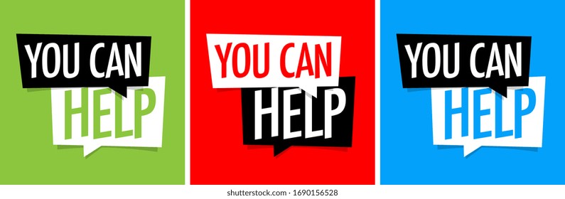 You can help on speech bubble