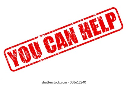 YOU CAN HELP RED STAMP TEXT ON WHITE