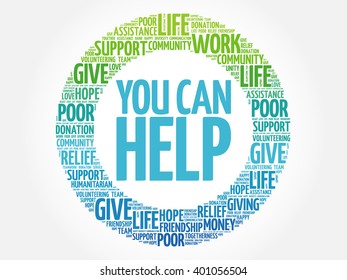 You can help word cloud collage, concept background