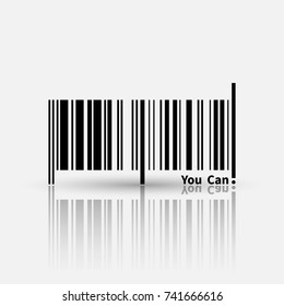 You can motivational quote with bar code vector concept.