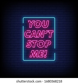No Me Puede Detener Señales Neon Estilo Vector De Texto