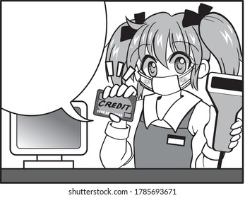 You can pay by credit card at this convenience store(Wear a mask)