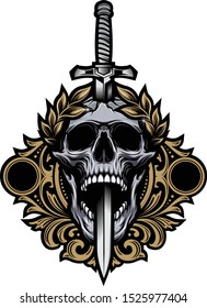 You can print the Greek Skull Vector with the Sword in any media, you can also use it as a symbol or logo.