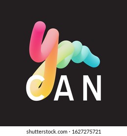 You can quote.3d gradient bubble lettering.Vibrant minimal shape.Liquid color path.Neon Tube Hand-Drawn vector illustration. 
Futuristic style vector 10 EPS.
