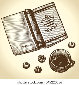You can read a book and drinking tea with sweets.