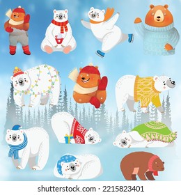 you can use Arctic Bear With New Year Gifts to design banners, posters, backgrounds, print POD...etc.