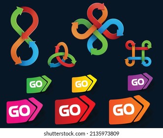 you can use Arrow sticker colored vector to design banners, posters, backgrounds,..etc.