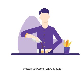 you can use Bartender flat design illustration to design banners, posters, backgrounds, ...etc.