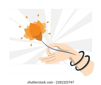 you can use Beautiful Buddha hand holding Lotus flower to design banners, posters, backgrounds, ...etc.