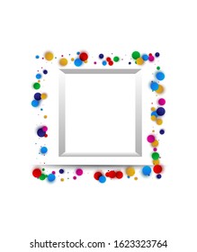 You can use a beautiful photo frame for an invitation. Classic style background with colorful circles for your text.